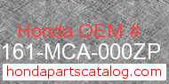Honda 81161-MCA-000ZP genuine part number image