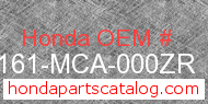Honda 81161-MCA-000ZR genuine part number image