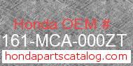 Honda 81161-MCA-000ZT genuine part number image
