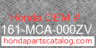 Honda 81161-MCA-000ZV genuine part number image