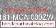 Honda 81161-MCA-000ZW genuine part number image