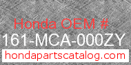 Honda 81161-MCA-000ZY genuine part number image