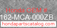 Honda 81162-MCA-000ZB genuine part number image