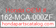 Honda 81162-MCA-000ZF genuine part number image