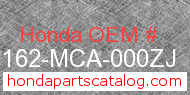 Honda 81162-MCA-000ZJ genuine part number image