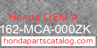 Honda 81162-MCA-000ZK genuine part number image