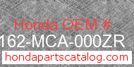 Honda 81162-MCA-000ZR genuine part number image