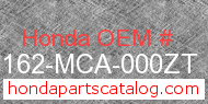 Honda 81162-MCA-000ZT genuine part number image