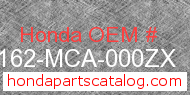 Honda 81162-MCA-000ZX genuine part number image
