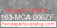 Honda 81163-MCA-000ZF genuine part number image