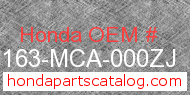 Honda 81163-MCA-000ZJ genuine part number image
