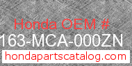 Honda 81163-MCA-000ZN genuine part number image