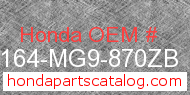 Honda 81164-MG9-870ZB genuine part number image