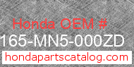 Honda 81165-MN5-000ZD genuine part number image