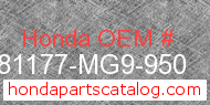 Honda 81177-MG9-950 genuine part number image