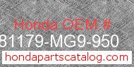 Honda 81179-MG9-950 genuine part number image