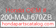 Honda 81200-MAJ-670ZB genuine part number image