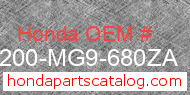 Honda 81200-MG9-680ZA genuine part number image