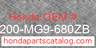 Honda 81200-MG9-680ZB genuine part number image