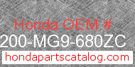 Honda 81200-MG9-680ZC genuine part number image