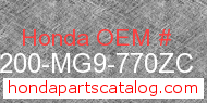 Honda 81200-MG9-770ZC genuine part number image