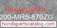Honda 81200-MR5-870ZG genuine part number image