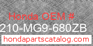 Honda 81210-MG9-680ZB genuine part number image