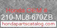 Honda 81210-ML8-670ZB genuine part number image