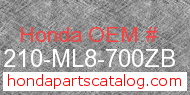 Honda 81210-ML8-700ZB genuine part number image