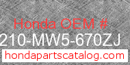 Honda 81210-MW5-670ZJ genuine part number image