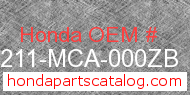 Honda 81211-MCA-000ZB genuine part number image