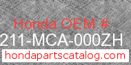 Honda 81211-MCA-000ZH genuine part number image