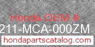 Honda 81211-MCA-000ZM genuine part number image