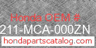 Honda 81211-MCA-000ZN genuine part number image