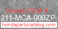 Honda 81211-MCA-000ZP genuine part number image