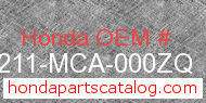 Honda 81211-MCA-000ZQ genuine part number image