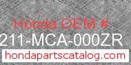 Honda 81211-MCA-000ZR genuine part number image