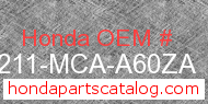 Honda 81211-MCA-A60ZA genuine part number image