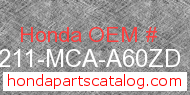 Honda 81211-MCA-A60ZD genuine part number image