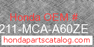 Honda 81211-MCA-A60ZE genuine part number image