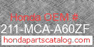 Honda 81211-MCA-A60ZF genuine part number image