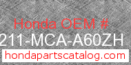 Honda 81211-MCA-A60ZH genuine part number image