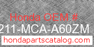 Honda 81211-MCA-A60ZM genuine part number image