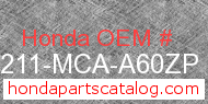 Honda 81211-MCA-A60ZP genuine part number image