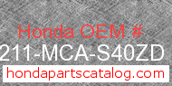 Honda 81211-MCA-S40ZD genuine part number image