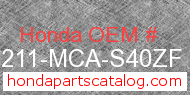 Honda 81211-MCA-S40ZF genuine part number image