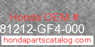 Honda 81212-GF4-000 genuine part number image