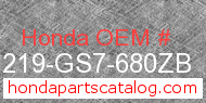 Honda 81219-GS7-680ZB genuine part number image