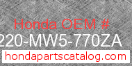 Honda 81220-MW5-770ZA genuine part number image