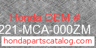 Honda 81221-MCA-000ZM genuine part number image